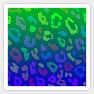 Leopard Print Ombre Blues Sticker